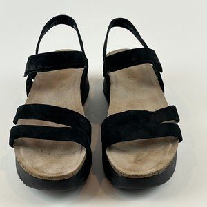 PreOwned Munro Juniper Black Nubuck Platform Sandals - Sz 9.5
